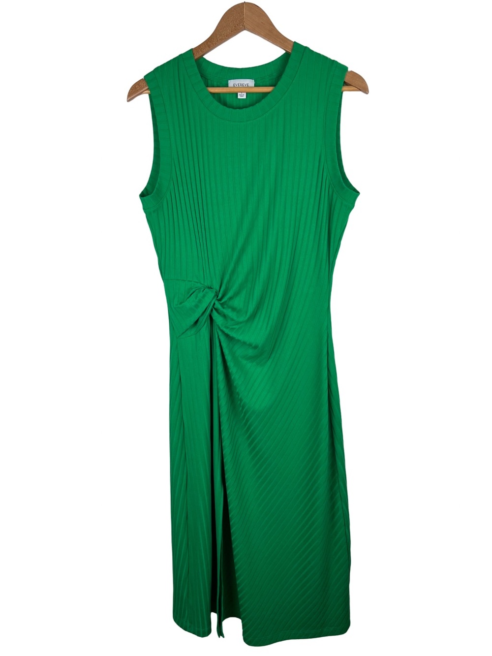 Evereve Avery Dress Textured Knot Midi Womens Large Kelly Green